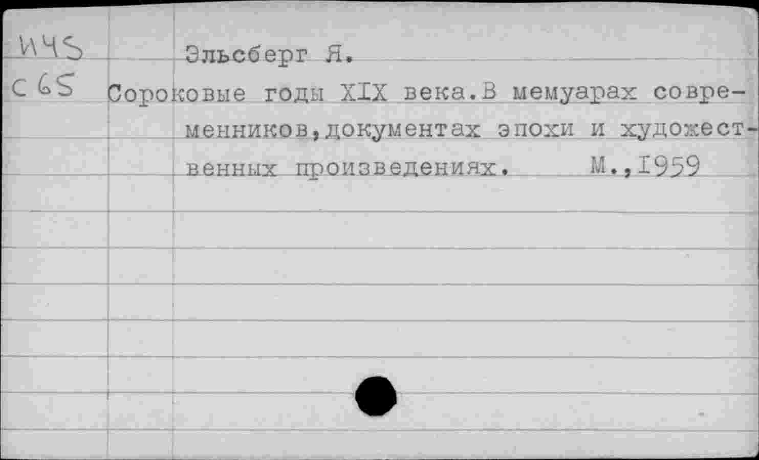 ﻿-ИМЬ - - Эльсберг Я.
С Сороковые годы XIX века.В мемуарах современников, документах эпохи и художественных произведениях. М.,1959